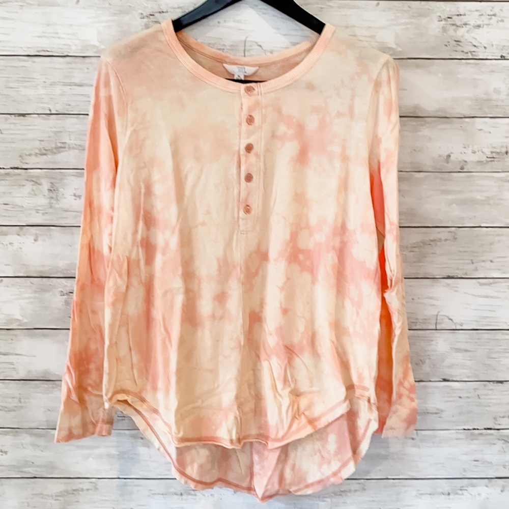 Tie Dye Long Sleeve Henley